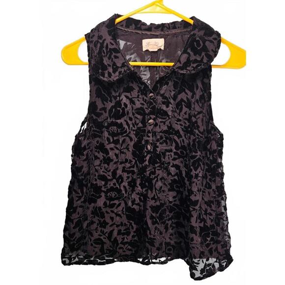Tops - Boutique Forever 21 Women's Sheer Black Floral Sleeveless Blouse Size Small